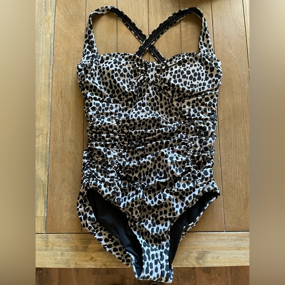 Old Navy leopard print one piece, size 1X